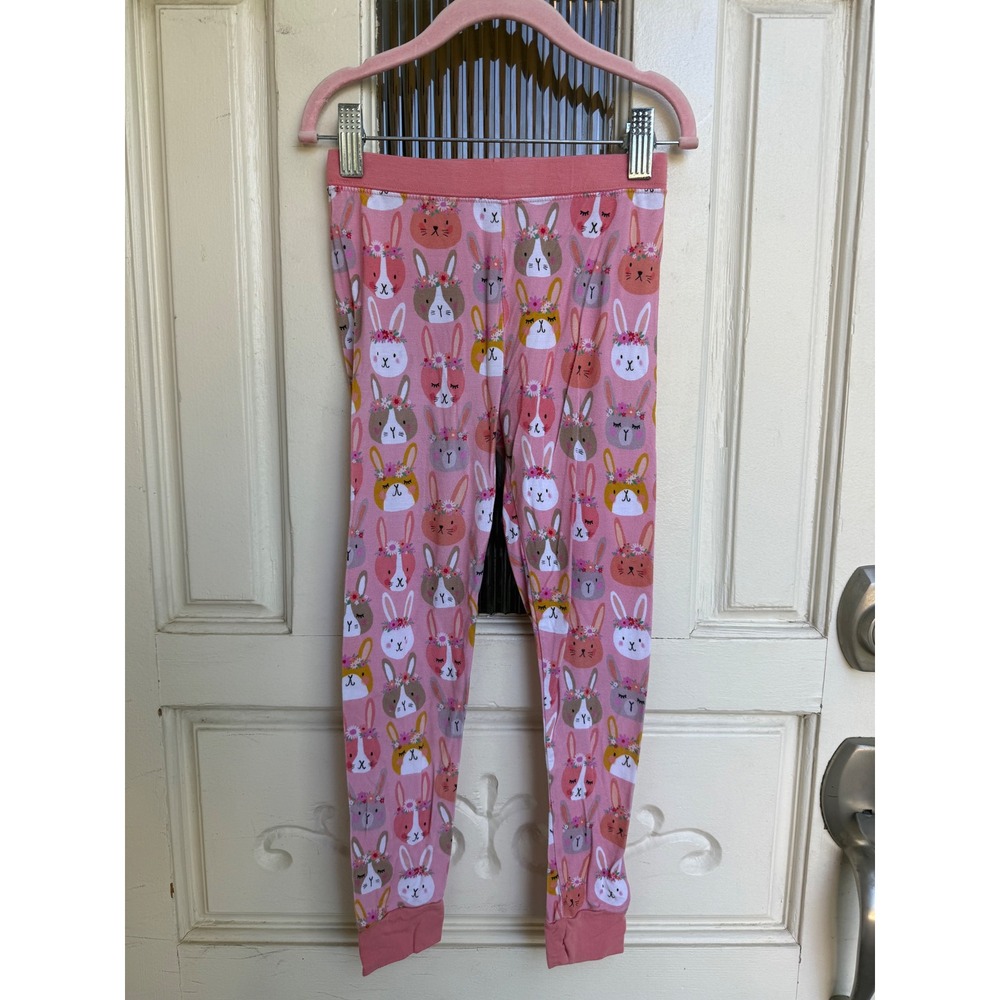 Little Sleepies Kids Pink Floral Bunny Bamboo Pajama Pants Size 5/6